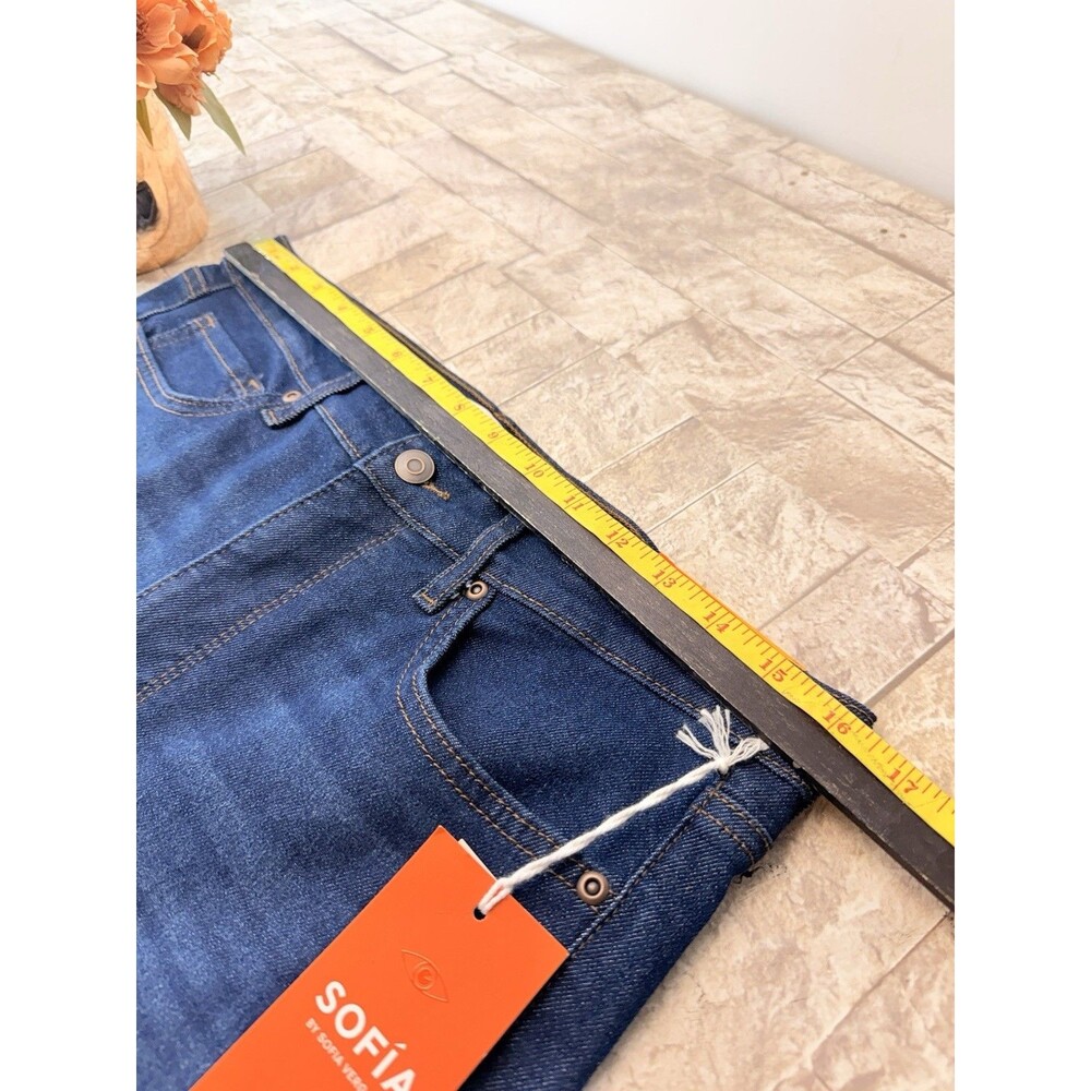 Sofia Jeans by Sofia Vergara High Rise Flare Dark Wash Blue Denim Jeans Size 12 - Picture 7 of 12
